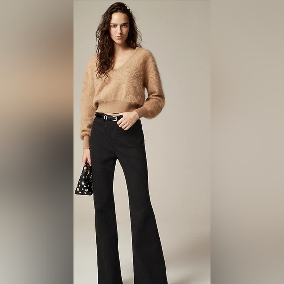 Nwt J.Crew High-rise Flare Denim Jean in 1996 semi-stretch Black - Picture 1 of 10
